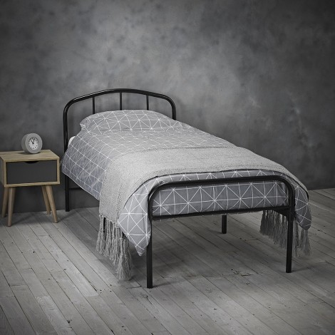 Milton - 90cm 3' Single - Metal Bedstead - Black Finish