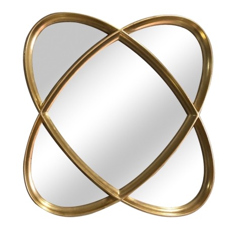 Rounded Shapes Frame Mirror - Gold