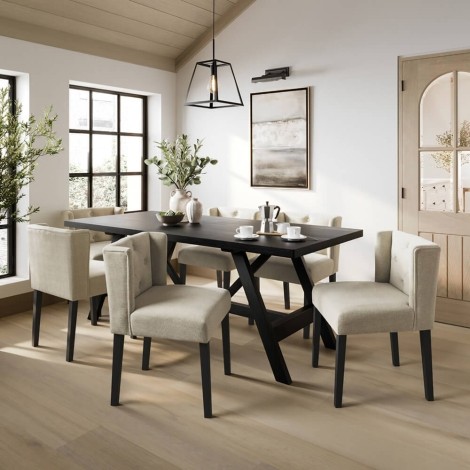 Nantucket - Matte Black Oak Veneer 200cm Dining Table