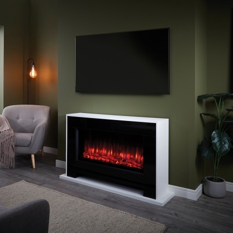 Nebraska - 51" White Electric Fireplace Suite - 2kW