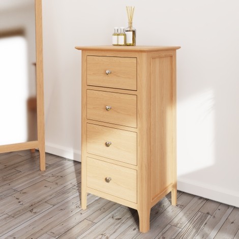 Natalie Light Oak - 4 Drawer Narrow Chest