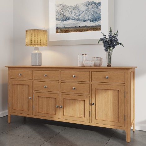 Natalie Light Oak 4 Door Sideboard