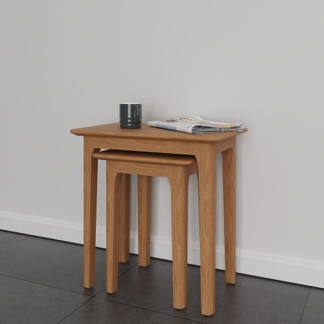 Natalie Light Oak Nest Of 2 Tables 