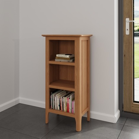 Natalie Light Oak Small Narrow Bookcase