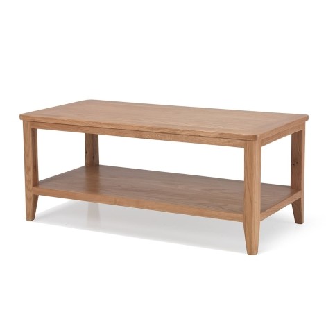 Ottawa - Solid Oak Coffee Table with Shelf - Wax Finish