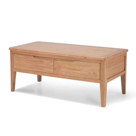 Ottawa - Solid Oak 4 Drawer Coffee Table - Wax Finish