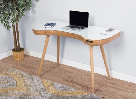 Jual - San Francisco - Oak - Smart - Speaker - Charging Desk