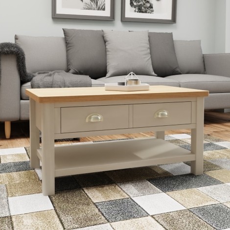 Radley Oak and Truffle Grey Painted Large Coffee Table 