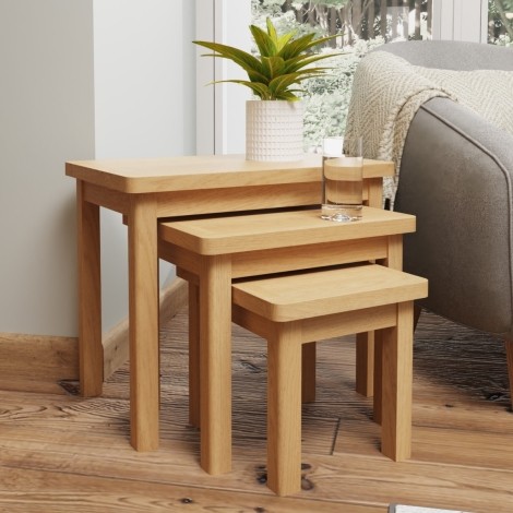 Royal Rustic Oak  Nest Of 3 Tables