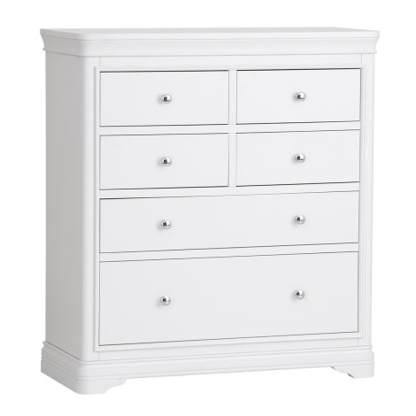 Sutton - Rectangular - Soft White - 4 Over 2 Chest of Drawers - Sculpture Feet