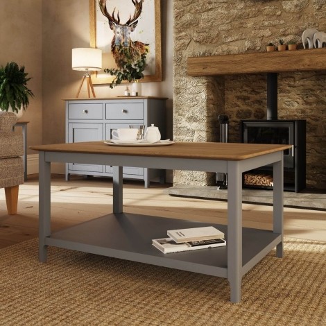 Taberno Solid Oak Coffee Table Dove Grey