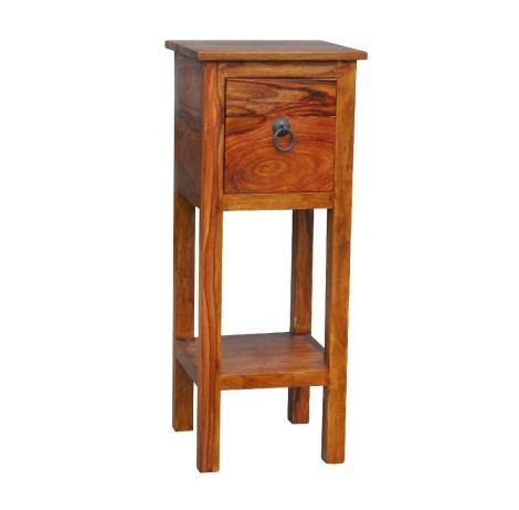 Ganga - Sheesham Wood - Honey Colour - 1 Drawer - Telephone Table with Shelf