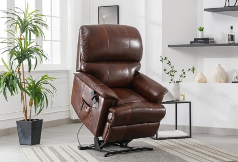 GFA - Toulouse - Brown - Leather - Dual Motor - Lift and Riser Recliner Chair