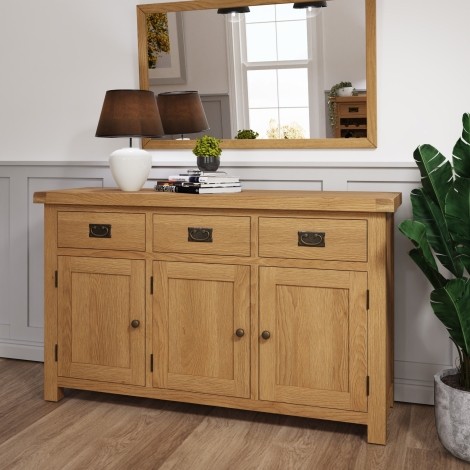 Colton Medium Oak -  3 Door 3 Drawer Sideboard