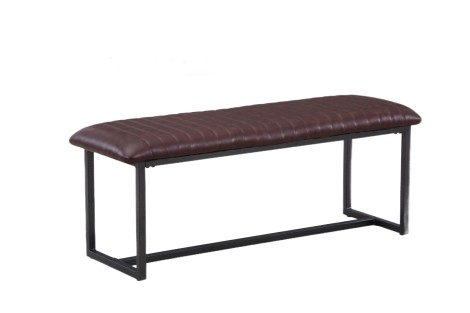 Baumhaus - Urban Elegance - Brown Faux Leather - Steel Frame - Dining Bench VPR03D