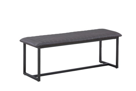 Baumhaus - Urban Elegance - Grey Faux Leather - Steel Frame - Dining Bench VPR03F