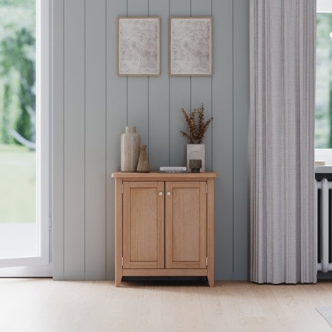 Arlena - Natural Oak 2 Door Storage Cabinet - Matte Lacquer Finish