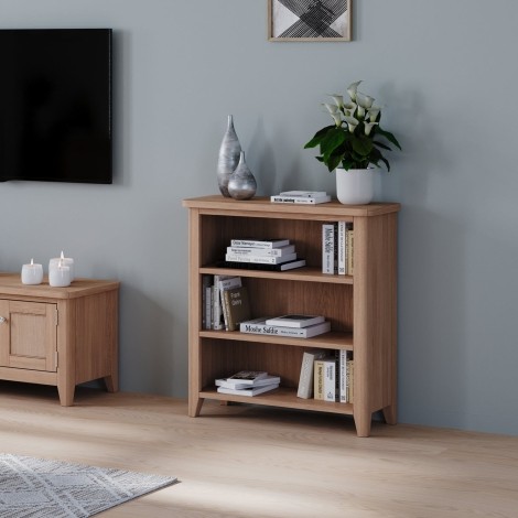 Arlena - Natural Oak 3 Open Shelves Small Bookcase - Matte Lacquer Finish