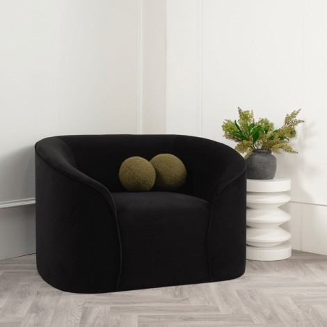 Zuma - Black Velvet Fabric Chair